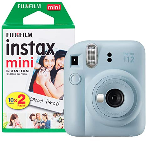 Fujifilm Instax Mini 12 Sofortbildkamera mit 20 Aufnahmen, Pastellblau