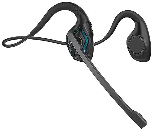 Giveet Bluetooth Headset with Microphone, Open Ear Headphones Wireless Noise Cancelling for Phone Laptop PC Computer, 10 Hours Playtime, Lightweight & Comfortable for Office Driving Working Home