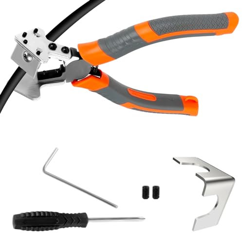Forbici Taglio a Forma di V, CAUTIOUS 90 ° Forbice Elettricista Set 90 ° Forbici Angolo Tronchesine per Il Taglio di Sughero, Plastica, PVC, Chiave+ Cacciaviti+ Lame di ricambio