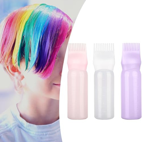ZEACCT 3 Bottiglie Applicatrici per Pettine Radice dei Capelli, Bottiglie per Tintura dei Capelli, Bottiglia per Shampoo Colorante, Bottiglia per Trattamento del Cuoio Capelluto 160ml