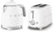 Smeg 50’s Style Retro Range Breakfast Set, 0.8L 1400W Mini Kettle and Multi-Functional Control 2-Slice 950W Toaster, White, KLF05WHUK/ TSF01WHUK