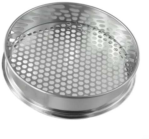 Setaccio da giardino in metallo resistente, separa materiali grossolani dal suolo e dal compost, dimensione del foro 6 mm/7 mm/12 mm, colore argento (foro rotondo 7 mm)