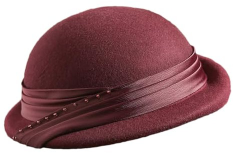 Baskenmütze, Damenhut, Damen, Hochzeit, Winter, Wollmütze, Bekleidungszubehör, weinrot, 56 to 58cm