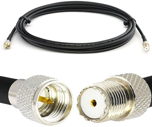 20m Mini UHF Maschio a Mini UHF Femmina Cavo coassiale prolunga 20 metri da esterno RG58 — Resistente alle intemperie — per HAM cavo antenna CB radio analizzatore misuratore SWR VHF marino rosmetro