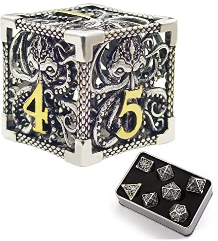 Würfel 7 stücke Reines Kupfer-Metall-Würfel-Set DND, Cthulhu-Würfel verwendet for Dungeon und Drachenrolle Spiele Würfel Gezinkte Würfel (Size : 379)