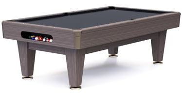 Stradivari Billardtisch Nero | Strapazierfähiger Holz-Korpus, Schieferplatte 25 mm, Naturkautschuk-Banden | Pool, Turnier, Freizeit | Ohne Münzung, Indoor