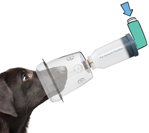 ICARE-PET Haustier-Aerosol-Inhalatorkammer für alle Katzen und kleine Hunde, von Haustieren entworfene Silikonmaske, passend für alle Katzen, Inhalator für Katzen und Kätzchen (Mittelgroßer Hund)