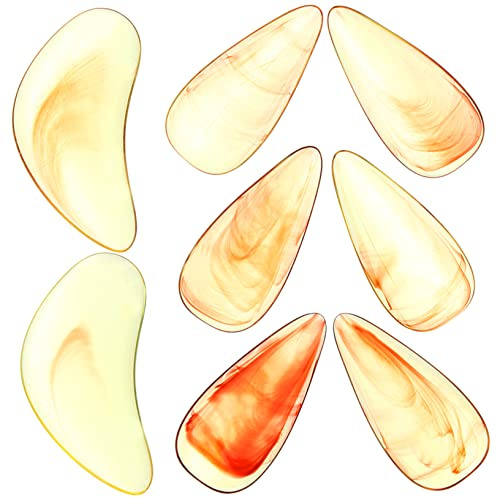 Guzheng Fingerpicks aus Kunststoff, 8 Stück Orange für Saiteninstrumente | Runde Form, Glatte Oberfläche, Schützt die Fingerspitzen, für Anfänger und Erwachsene