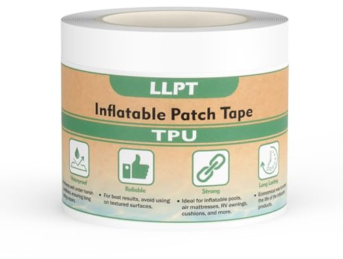LLPT Inflatable Patch Repair Tape 51mm x 3m Transparent Waterproof | Long Last Tenacious Adhesive for Air Mattress Bounce House Inflatable Boats Swimming Pool Ring Air Cushion