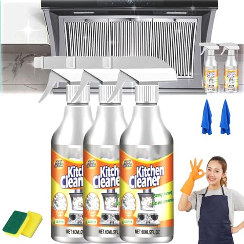Küchenschaumreiniger, 2024 Kitchen Küchenschaumreiniger, Kitchen Cleaner Spray, Foam Cleaner Schaumreiniger, Allzweck-Restaurant-Töpfe Und Pfannenreiniger (3 Stück)