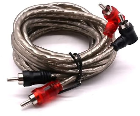 Cavo RCA/phono da 1 m a forma di L, da 2 a 2 RCA/phono, cavo audio stereo (cavo coassiale, connettori RCA maschio/maschio, analogico/digitale, per sub/amplificatori/Hi-Fis/home
