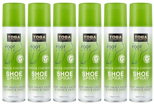 TOGA Anti odour Control Sneaker Fresh Anti Smell Shoe deodorant Spray 150ml (PACK OF 6) Anti Bacterial Formula