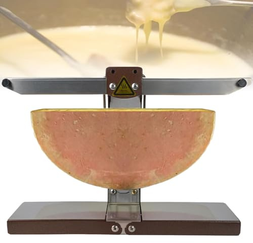 Raclette Cheese Melter Commercial Electric Machine for Half Cheese Wheel Multi-Function Adjustable Angle Stainless Steel 900W Rapid Heating for Resaurant Kitchen