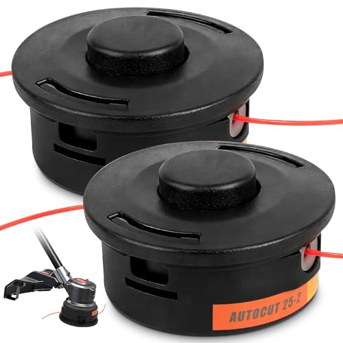 Mineup 2 Stück Mähkopf AutoCut 25-2, M10x1.0 Fadenkopf Trimmerkopf Kompatibel mit Stihl FS44 FS55 FS56 FS74 FS80 FS85 FS90 FS120 FS240 FS250 Autocut 25-2 Ersatzteile Fadenspule