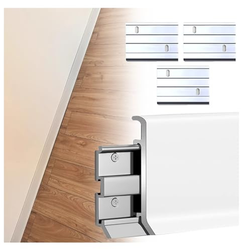 Battiscopa in alluminio - Pannelli battiscopa bianchi da 4,1 piedi for soggiorno, camera da letto, cucina e corridoio(4pcs)