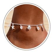 Chihayafuji Fußkettchen für Damen Silber 925 Gold Verstellbares Wasserfest Herz Doppelte Stapelbar Fussketten Sommer Strand Fußkette Schmuck Geschenk Mädchen Frauen