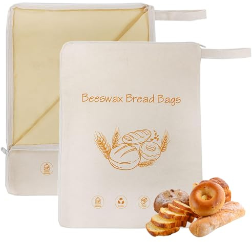 1 Pack Beeswax Bread Bags for Sourdough,Reusable Organic Linen Beeswax Bread Bag for Homemade Sourdough 17 x 13 Inches Food Storage Cloth Bag – Freezer-Friendly & Freshness Preservation