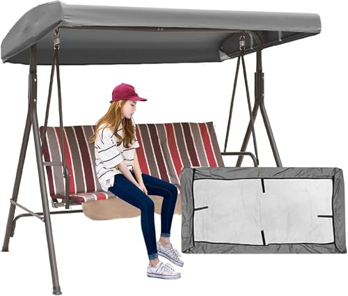Ersatzdach für Hollywoodschaukel,191x120x18cm 3 Sitzer Dach für Hollywoodschaukel,Wasserdicht Hollywoodschaukel Ersatz-Bezug Ersatzbezug Sonnendach,210D Oxford-Stoff