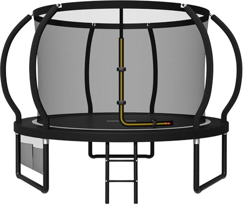 JUMMICO Trampoline d'extérieur Ø 228/305/366/427/488 cm avec Filet de sécurité et échelle, Trampoline de Loisirs certifié GS pour Enfants, Cadre avec revêtement antirouille, capacité de Charge 150kg