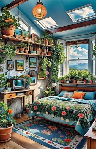 Puzzle 50 Teile Pflanzen Zimmer 35 x 25 cm Impossible Klassische Puzzles Puzzle Erwachsene Anspruchsvoll Geschicklichkeitsspiel für die Ganze Familie