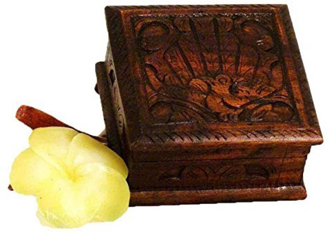Simandra Holz Schatulle Dose Schmuckdose Holzschachtel Kunsthandwerk Holzdose Holzschatulle Kiste Viereckig Größe Mittel