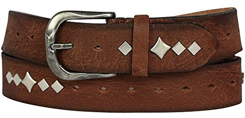 VANZETTI Strong Desert Vintage Unisexgürtel mit Rautennieten, 85 cm