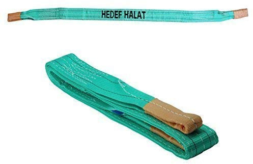 2 Tonnen Tragfähigkeit 5 Meter Länge Hebegurt Rundschlinge Hebeband Bergegurt aus Polyster mit Endschlaufen für Kran, Abschleppen Grün