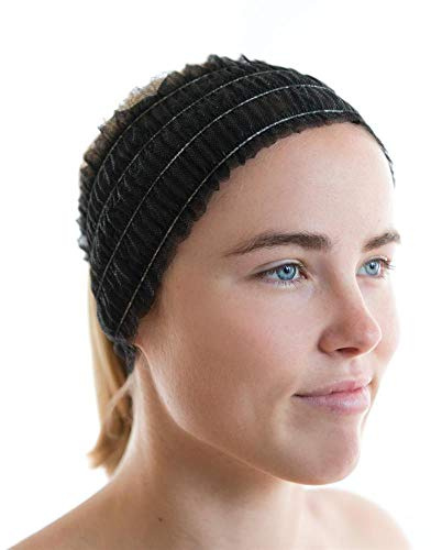 LIFESOFT 100 Count Disposable Facial Spa Headbands Individual Wrapped