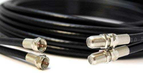 Twin Satellite Cable Extension Kit for Sky HD, Q, Freesat (5METRES, BLACK)