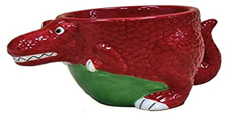 Crockery Critters Portauovo Deluxebase T-Rex. Grazioso animale in ceramica a forma di portauovo per bambini e adulti.