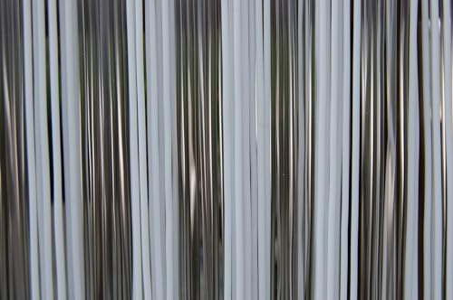 La Tenda Türvorhang XL Trento 2 Fliegenvorhang Streifenvorhang Raumteiler Vorhang transparent weiß, Maße:140 x 230 cm