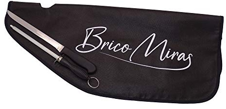 Cubre jamon negro profesional, cuchillo jamonero y chaira. Pack perfecto para tu jamonero. El cubre jamones es de gran calidad, ideal protector jamon, cuchillo y chaira para completar un pack perfecto