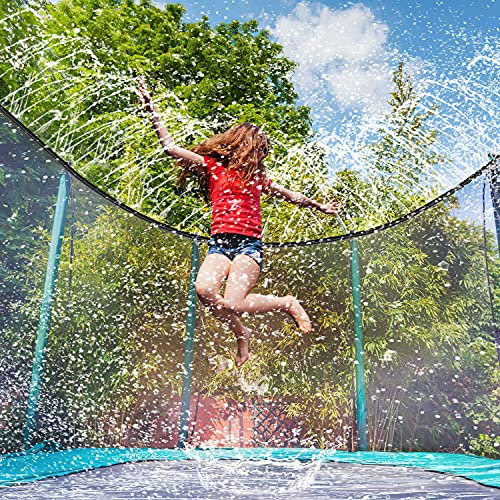 Vinsani 10M/32FT Trampoline Lawn Sprinkler – Outdoor Water Park Sprayer Hose, Adjustable Water Pressure, Leakproof PE Material – Trampoline Accessories for Summer Fun Garden Play Kids Outdoor Cooling