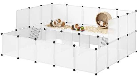 EUGAD Recinto in Plastica per Piccoli Animali Domestici con 43 Pannelli, Box per Piccoli Animali, Recinzione Modulare per Conigli,Criceti, Porcellini d'India,Roditori