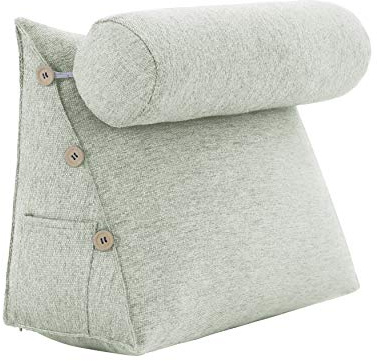 Rucener Cojín para libros, cojín lumbar, cojín de cuña, cabecero acolchado, cojín de cama, respaldo triangular, respaldo de sofá, cojín de respaldo, cojín grande, cojín de respaldo, sofá, cama,