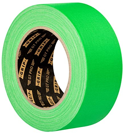 GRIP Eventbasics GT PRO Tape - Premium Neon Gaffa 50 mm x 25 m - neongrün | Neon Gewebeband fluoreszierend, matt, hohe Klebkraft, extrem reißfest, beschriftbar, bis zu 3 Wochen rückstandsfrei ablösbar