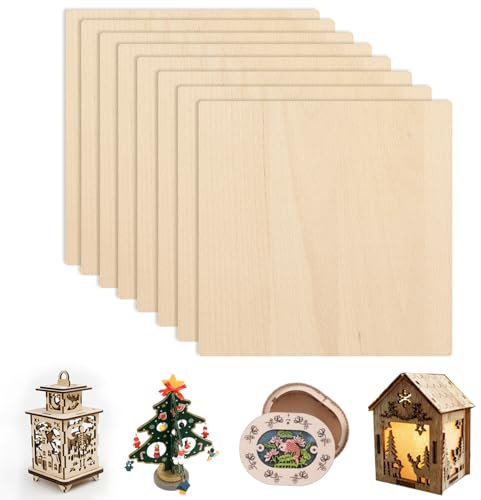 OUYZGIA 10 Stück 3mm Sperrholz Linde Blatt 400x400x3mm, Laserfähig Linden Sperrholz, Handwerk Sperrholz für Laserschneiden Lasergravur Unfertige Holzplatten für DIY Malerei