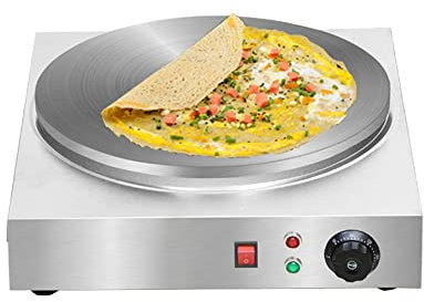 Machine Automatique À Crêpes Thermostatiques, Machine Commerciale À Crêpes en Acier Inoxydable Non Adhésif, pour Usage Commercial Ou Domestique,50