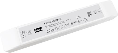 illuburg LED Treiber 24V 80W DALI Push Taster Dimmbar Flackerfrei für LED Streifen Trafo Transformator Netzteil Vorschaltgerät Driver