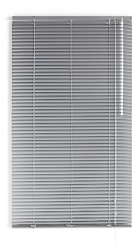 Decorblind | Veneziana in alluminio misura: 100 x 250 con lama: 25 mm - Veneziana regolabile in altezza e apertura, sicurezza dei bambini, resistente all'umidità - Veneziana Alluminio Colore: Argento