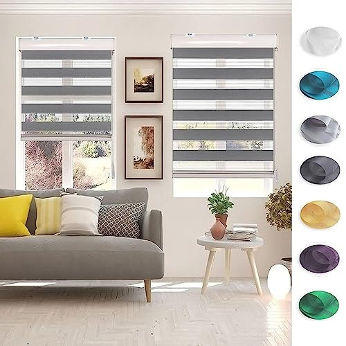 Jalousie Jalousette Vertikaljalousie 40 x 250 cm Sichtschutz, Lichtschutz Sonnenschutz Jalousie Jalousie für Türen mit Verstellbarer Kette für Badezimmer, Dunkelgrau