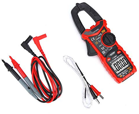 Pince Ampèremétrique Multimètre HT206 AC/DC Portable Multi-fonction Pince Ampèremétrique avec Résistance NCV TRMS Lampe de Poche continuité Buzzer 6000 (HT206B)