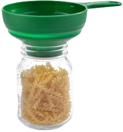 CHICIRIS Embudo de silicona, verde, embudo de cocina, botellas de llenado y tarros Mason, boca ancha, silicona de grado alimenticio, Verde
