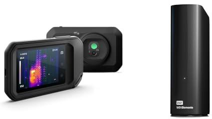 FLIR C5, Profi-Thermokamera, leistungsstark und kompakt mit WLAN & WD Elements Desktop-Speicher 20 TB (Desktop-Speicher USB 3.0-kompatibel