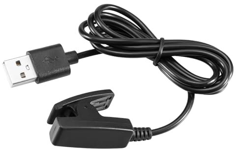 AWADUO Kompatibel mit Garmin Lily 2/Vivomove Trend Ersatz USB Ladekabel, USB A Ladegerät Ladekabel SmartWatch Zubehör (schwarz)