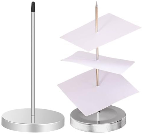Zettelspießer Memo Halter, Zettelspießer Bonspießer, 2 Stück Zettelhalter Kassenbon, Quittungshalter Zettelspießer, Rechnungen Kassenbon Halter, für Restaurant küche Bars Büro Hotel