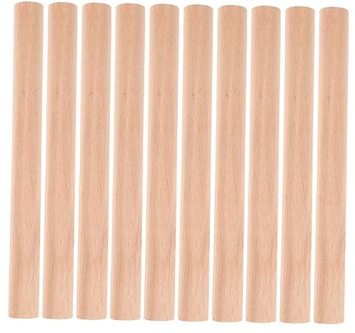 STOBOK 10er-packung Holzdübelstäbe Basteldübel Stangenstangen Für Dreiecksfahnen Partys Und Feiertagsdekorationen