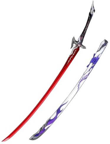 damdos Halloween Prop 40 Acheron Sword with Scabbard,Star Rail Staff Cosplay Weapon Acheron Sword Weapons Comic Show Role Playing Birthdays Gift