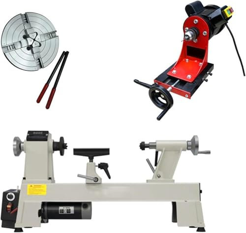Tornio Multifunzionale Per Carpenteria 900 W, Con Set Di Macchine Con Account Di Mandrel E Conti Buddha Da 6 Pollici, Velocità Infinita Da 300 A 3800 Giri / Min, Per Lavorare Il Legno Con Account