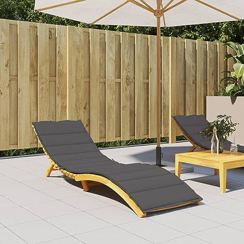 Outdoor Garten Sonnenliege Kissen Anthrazit 200x60x3cm Oxford Stoff Wasserdicht Bank Sitzpolster für Terrasse Möbel Dekoration